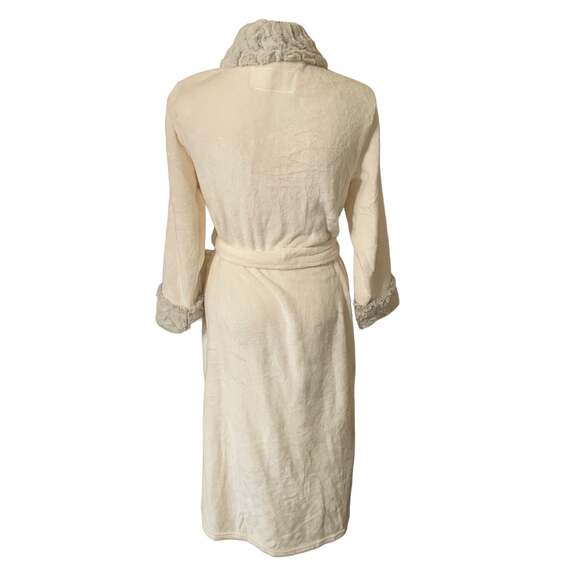 Carole Hochman Robe With Faux Fur Collar and Sleeves and two front pockets sz M - Picture 5 of 7